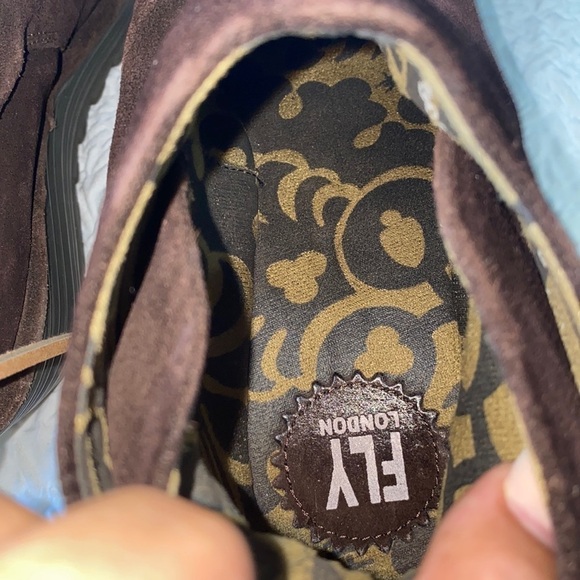 Fly London Yebi Suede Lace Up Tie Wedge Ankle Booties NWOT - Picture 11 of 11